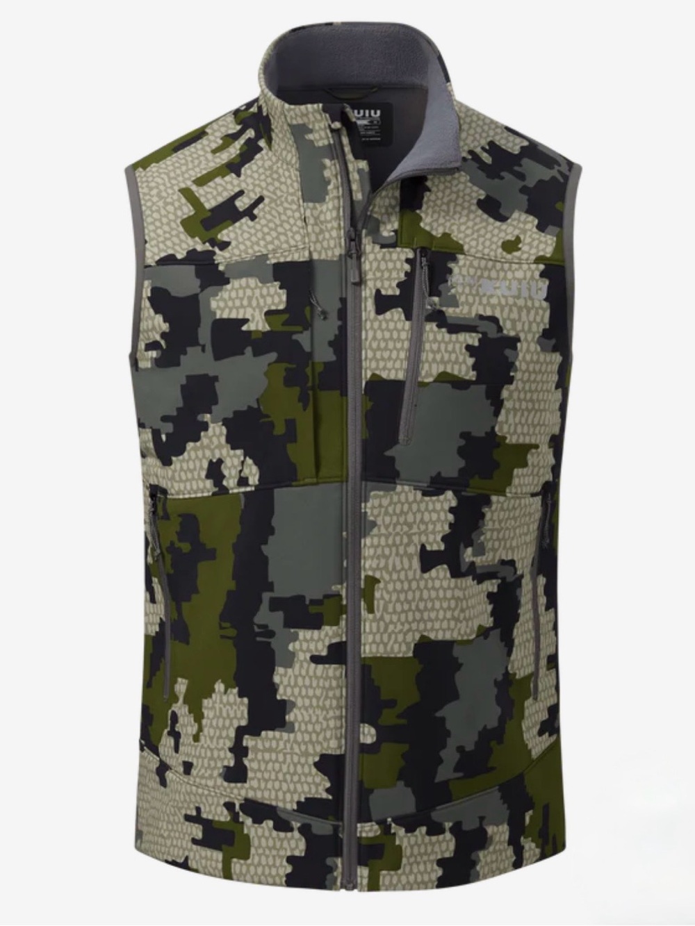 Kuiu Men’s Guide PRO Vest Verde Colorway Soft Shell Fleece Lined Camo Hunting